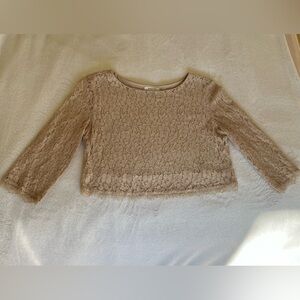 Babaton Lace Long Sleeve Blouse | Blush Cream | Size M
